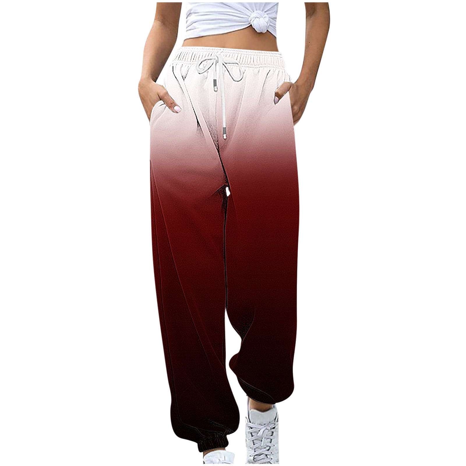 gakvbuo Cinch Bottom Baggy Sweatpants for Women High Waiste Workout