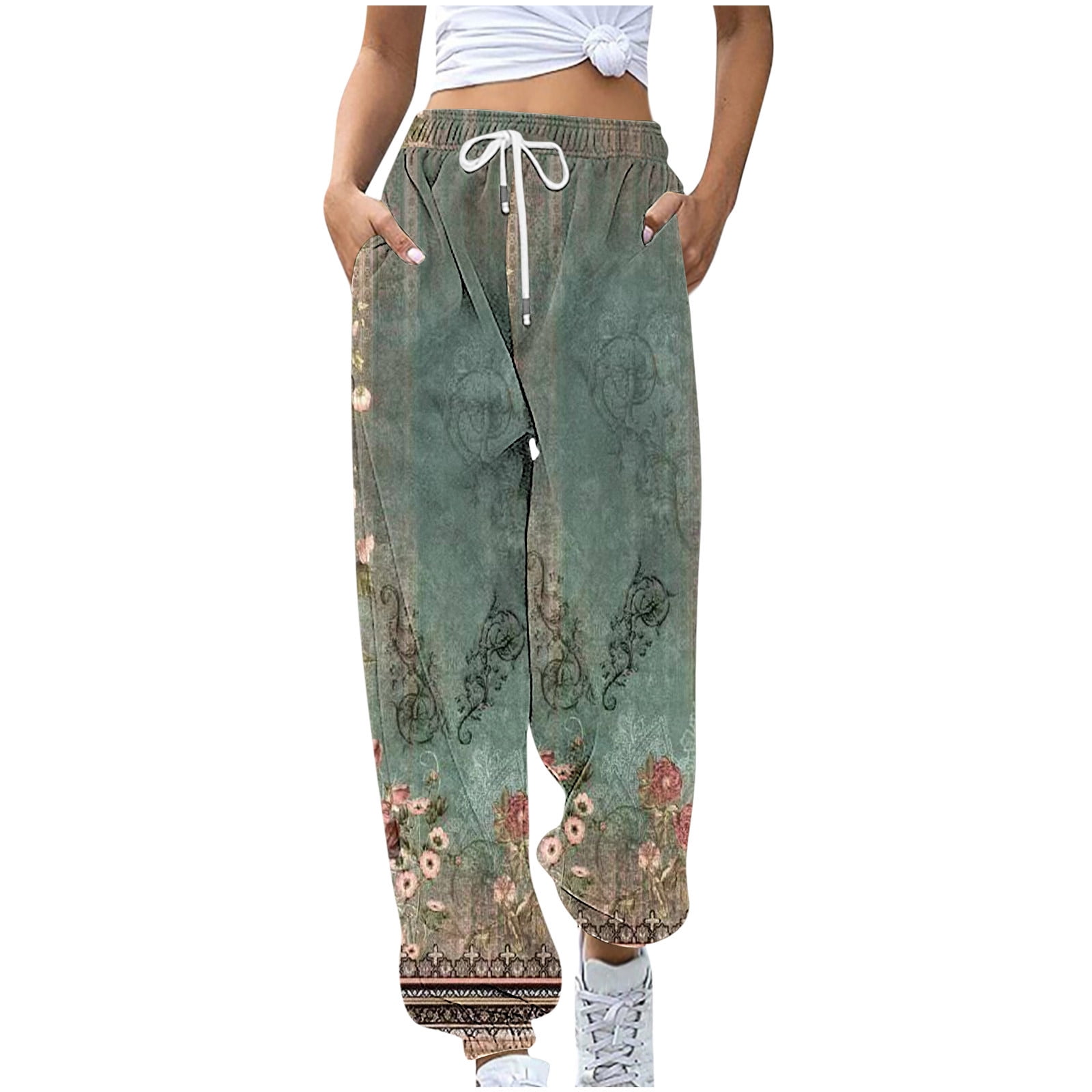 gakvbuo Cinch Bottom Baggy Sweatpants for Women High Waiste Workout