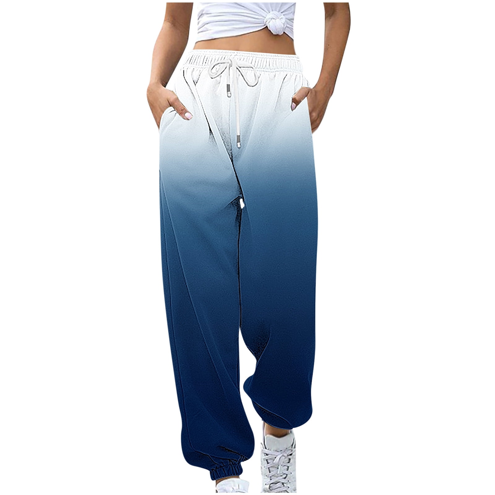 gakvbuo Cinch Bottom Baggy Sweatpants for Women High Waiste Workout