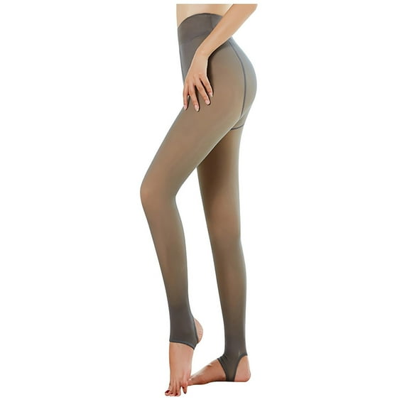 gakvbuo Fleece Lined Tights For Women Leggings Thermal Pantyhose Fake Translucent Tights Opaque High Waisted Winter Warm Sheer Tight Warm Fleece Pantyhose