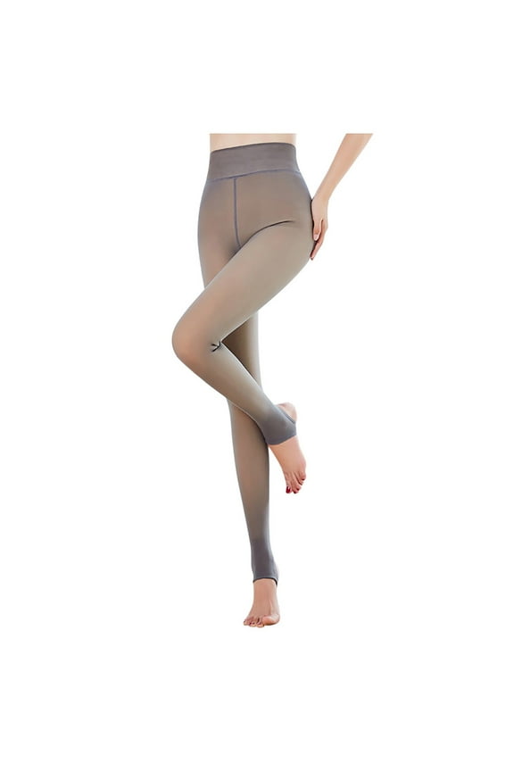 Fleece Lined Tights For Women Leggings Thermal Pantyhose Fake Translucent Tights Opaque High Waisted Winter Warm Sheer Tight Warm Fleece Pantyhose