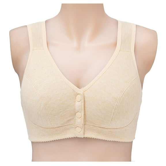 gakvbuo Plus Size Bras for Woman Post-Surgery Bra Full Coverage No Underwire Bra Front Buckle Underwear Wirefree Bralette Minimizer Bra Seamless Push Up Bra Underwear