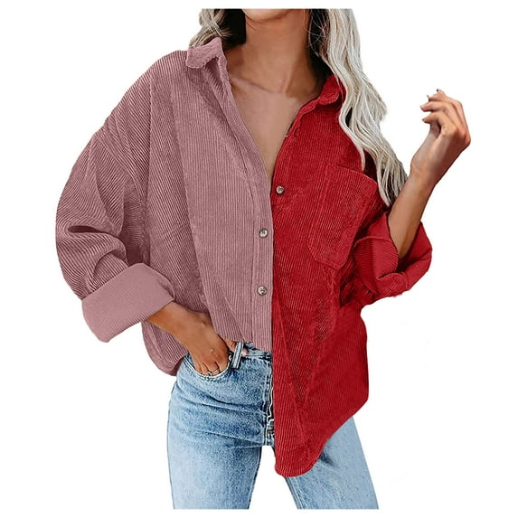 gakvbuo Sweaters For Women Buttoned Cardigan Open Front Plus Size Shacket Jacket Corduroy Loose Bat Sleeve Waffle Knitted Urtleneck Sweatshirt Lapel Jacket Outwears With Poket