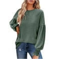 thumbnail image 1 of gakvbuo Sweaters For Women Fall Fashion 2022 Pullover Sweatshirts Tunic Tops For Leggings Round-Neck Lantern Sleeve Long Sleeve Shirts Casual Fall Sweatshirts Blouse T Shirts, 1 of 7