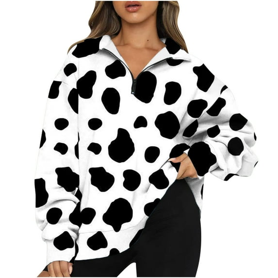 gakvbuo Clearance Items All 2022!Sweaters For Women Trendy Queen Oversized Half Zip Pullover Lapel Neck Long Sleeve Sweatshirt Quarter Zip Hoodie Sweater Teen Girls Fall Y2K Clothes