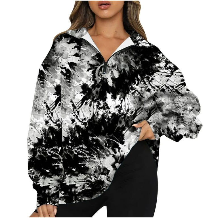 gakvbuo Clearance Items All 2022!Sweaters For Women Trendy Queen Oversized  Half Zip Pullover Lapel Neck Long Sleeve Sweatshirt Quarter Zip Hoodie  Sweater Teen Girls Fall Y2K Clothes 