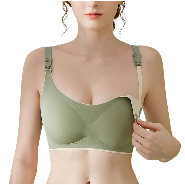 gakvbuo Clearance Items!Plus Size Bras For Woman Post-Surgery Bra Full  Coverage No Underwire Bra Front Buckle Nursing Bra Underwear Wirefree  Bralette