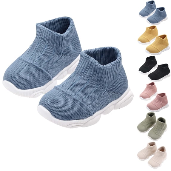gakvbuo Shoes For The First Time Boys And Girls Walker Casual Soft Shoes Flying Woven Breathable Toddler Shoes Baby First Walking Trainers Sports Shoes