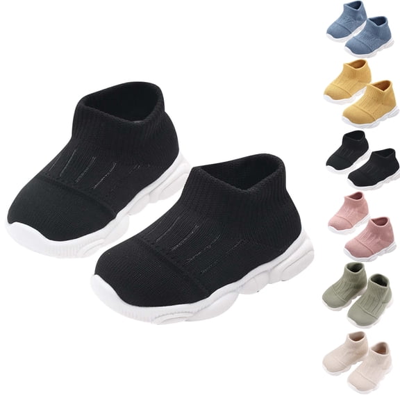 gakvbuo Shoes For The First Time Boys And Girls Walker Casual Soft Shoes Flying Woven Breathable Toddler Shoes Baby First Walking Trainers Sports Shoes
