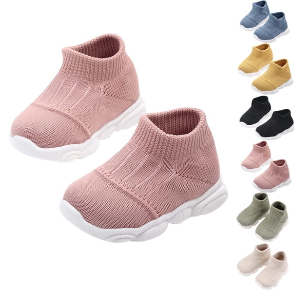gakvbuo Shoes For The First Time Boys And Girls Walker Casual Soft Shoes Flying Woven Breathable Toddler Shoes Baby First Walking Trainers Sports Shoes