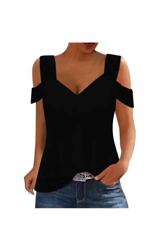 Cold Shoulder Tops For Women Summer Blouses Tunics Tops Fashion Women's-neck Blouses Off Shoulder Shirts Short Sleeve Top