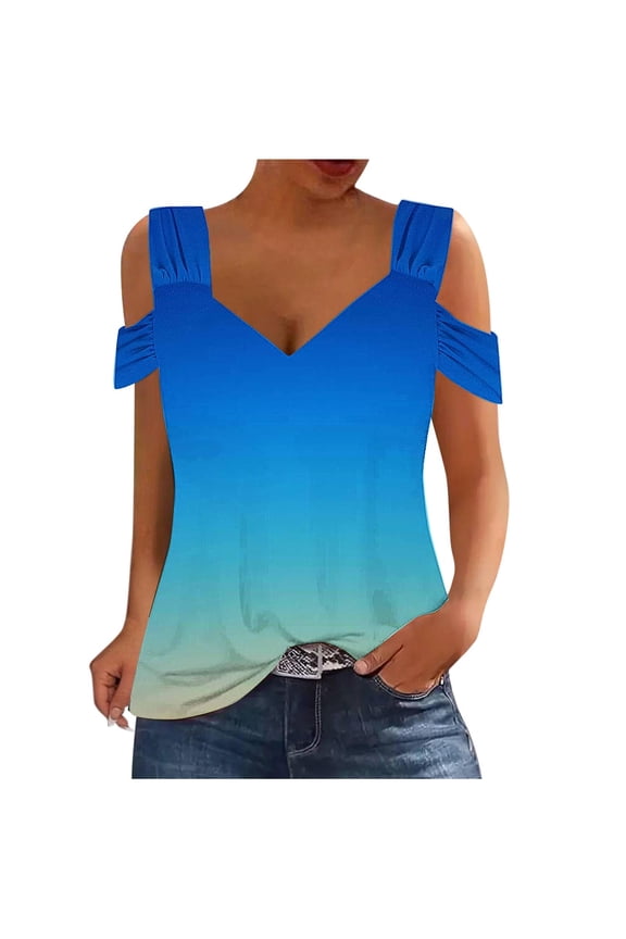 Cold Shoulder Tops For Women Summer Blouses Tunics Tops Fashion Women's-neck Fold Blouses Off Shoulder Shirts Short Sleeve Top