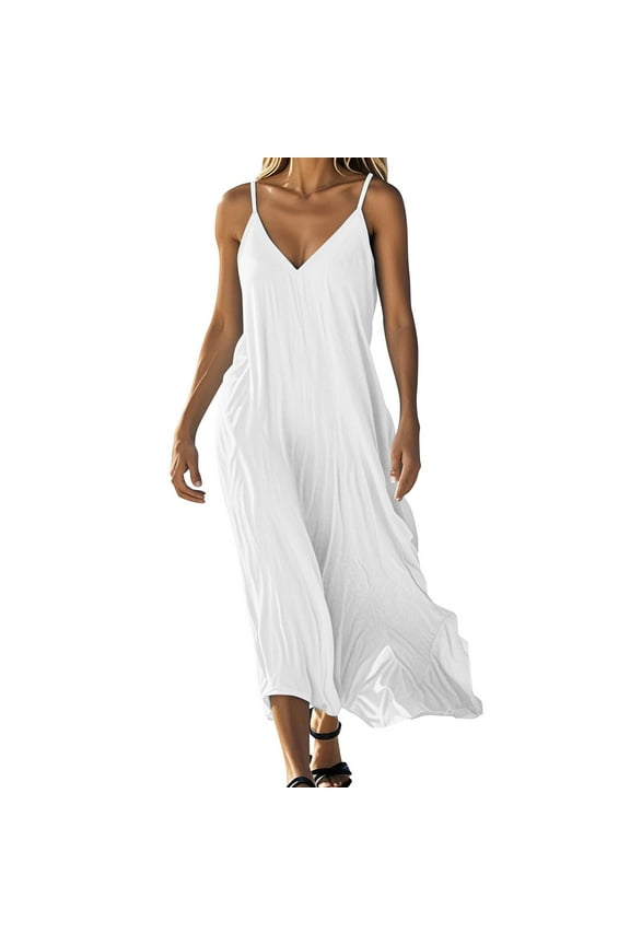 Cotton Linen Dresses for Women Sleeveless Summer Gauze Dresses Casual Shoulder Strap Dress Flowy Plus Size Vacation Beach Maxi Tank Sundress