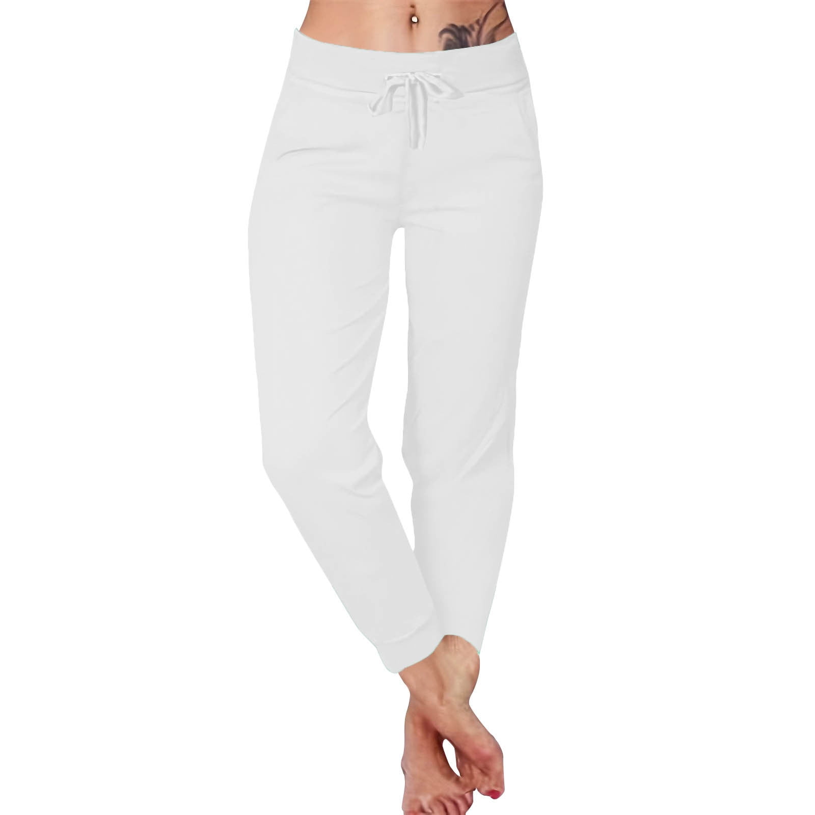 gakvbuo Cuffed Ankle Pants For Women Athletic Tapered Pants Baggy Sweatpants With Pockets Lounge Pajams Pants Drawstring Elastic Waist Running Joggers Pants Fall Clothes Outfittings 2024 Walmart Busin...
