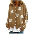 thumbnail image 1 of gakvbuo Cute Sweaters For Women Y2K Floral Print Knit Cardigan Sweaters Long Sleeve V Neck Button Down Aesthetic Sweater Vintage Aesthetic 90S Outerwear Tops, 1 of 5
