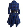 thumbnail image 1 of gakvbuo Fall Dresses for Women Checkered Dress for Womens Plus Size Plaid Tie Shirt Dress Long Sleeve Slim Turn-Down Collar Tunic Tops Asymmetrical High Low Irregular Dress, 1 of 3