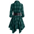 thumbnail image 1 of gakvbuo Fall Dresses for Women Checkered Dress for Womens Plus Size Plaid Tie Shirt Dress Long Sleeve Slim Turn-Down Collar Tunic Tops Asymmetrical High Low Irregular Dress, 1 of 3