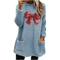 thumbnail image 1 of gakvbuo Fall Long Sweatshirt For Womens Round Neck Loose Warm Long Sleeve Lightweight Tunic Tops For Leggings Dressy With Pockets, 1 of 6
