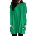 thumbnail image 1 of gakvbuo Fall Long Sweatshirt For Womens With Pockets Lightweight Pullover Shirts Long Sleeve Dressy Tunic Tops To Wear With Leggings, 1 of 4