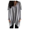 thumbnail image 1 of gakvbuo Fall Long Sweatshirt For Womens With Pockets Lightweight Pullover Shirts Long Sleeve Dressy Tunic Tops To Wear With Leggings, 1 of 7
