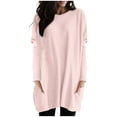 thumbnail image 1 of gakvbuo Fall Long Sweatshirt For Womens With Pockets Lightweight Pullover Shirts Long Sleeve Dressy Tunic Tops To Wear With Leggings, 1 of 4