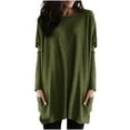 thumbnail image 1 of gakvbuo Fall Long Sweatshirt For Womens With Pockets Lightweight Pullover Shirts Long Sleeve Dressy Tunic Tops To Wear With Leggings, 1 of 6