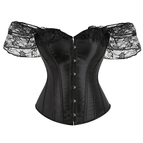 gakvbuo Fall Y2K Crop Top for Women Court Vintage Vest Sexy Corset Y2K Lace-Up Fishbone Push Up Strap Bustier Lace Corset Top Tank Top