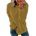 thumbnail image 1 of gakvbuo Fall Women Long Sleeves Casual Shirts Color Round Neck Sweatshirt Pullover Loose Tunic Tops, 1 of 6