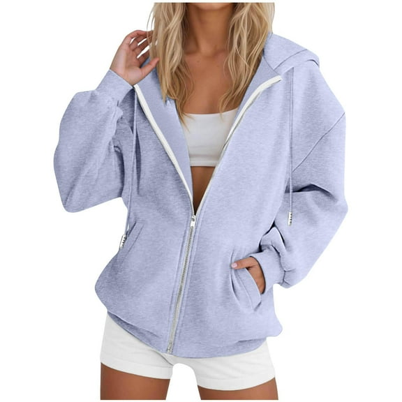 gakvbuo Full Zip Hoodie Over Face for Womens Long Sleeve Zip Up Hoodie Coats Tunic Winter Hoodies Sweatshirts Coat Outwear Warm Jacket