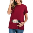 thumbnail image 1 of gakvbuo Funny Maternity Shirts For Pregnant Women Plus Size Maternity Tops Ladies Fashion Solid Color Print Short Sleeve Pregnant Woman Casual Clothe Top, 1 of 8