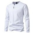 thumbnail image 1 of gakvbuo Henley Shirts For Men Long Sleeve Button Down Shirts Slim Fit Cotton Lightweight Basic Pullover T-Shirt Blouses, 1 of 6