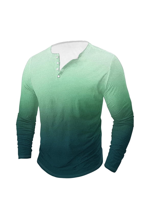 Henley Shirts For Men Long Sleeve Button Down Shirts Slim Fit Cotton Lightweight Basic Pullover T-Shirt Blouses