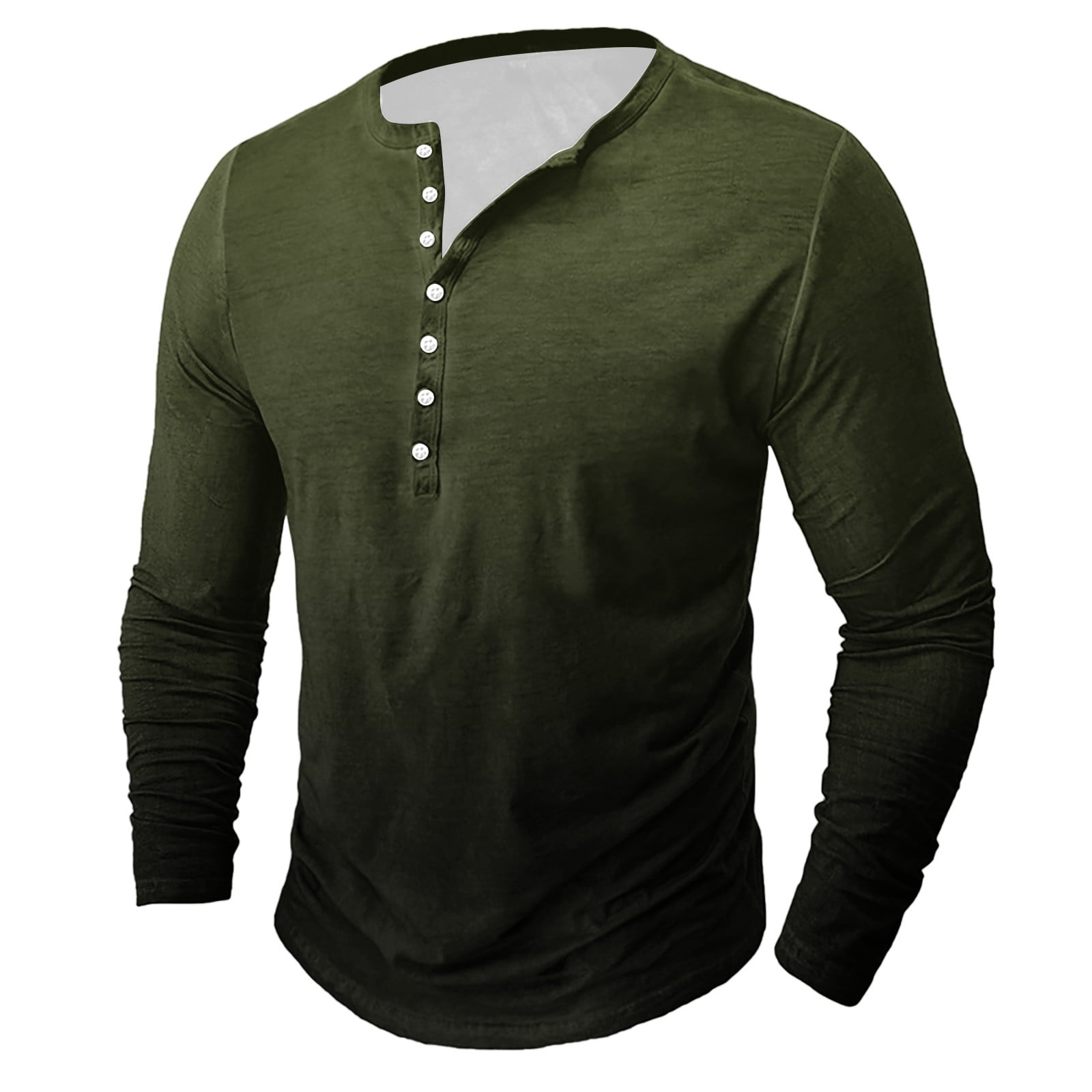 gakvbuo Henley Shirts For Men Long Sleeve Button Down Shirts Slim Fit ...