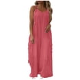 thumbnail image 1 of gakvbuo Baggy Overalls For Women Loose Wide Leg Jumpsuits With Pockets Dressy Casual Summer Breathable Solid Color Outwear Oversized Rompers Long Cargo Pants Rompers Vacation Outfits, 1 of 7