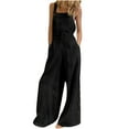 thumbnail image 1 of gakvbuo Jumpsuits For Women Summmer Dressy Wedding Women's Casual Loose Baggy Pocket Jumpsuit Fashion Playsuit Trousers Overalls Sling Jumpsuit, 1 of 5