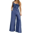 thumbnail image 1 of gakvbuo Jumpsuits For Women Summmer Dressy Wedding Women's Summer Fashion Denim Solid Color Suspender Loose Casual Jumpsuits, 1 of 9