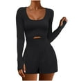 thumbnail image 1 of gakvbuo Jumpsuits For Women Summmer Dressy Wedding Womens Workout Romper Outfits Long Sleeve Running Onesie Open Back Exercise Waisted Yoga Jumpsuits, 1 of 6