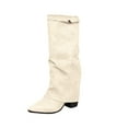 thumbnail image 1 of gakvbuo Long Boots For Women Women's Fashion Casual Versatile Cool And Stylish Winter Long Boots Mid-Heel Knee-High Boots, 1 of 9