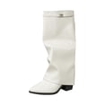 thumbnail image 1 of gakvbuo Long Boots For Women Women's Fashion Casual Versatile Pleated Metal Thick Heel Solid Color Fashionable Fall And Winter Style Trendy Comfortable Long Boots, 1 of 9
