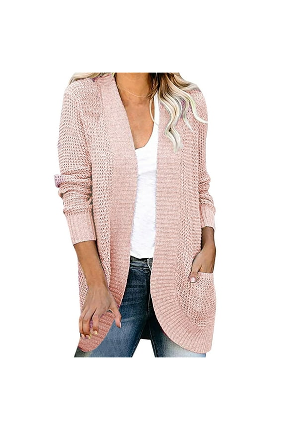 Long Cardigan Sweater For Women Long Sleeve Oversized Knit Cardigan Cable Fall Cardigan Outwear Tops Open Front Jacket Sweaters With Pockets