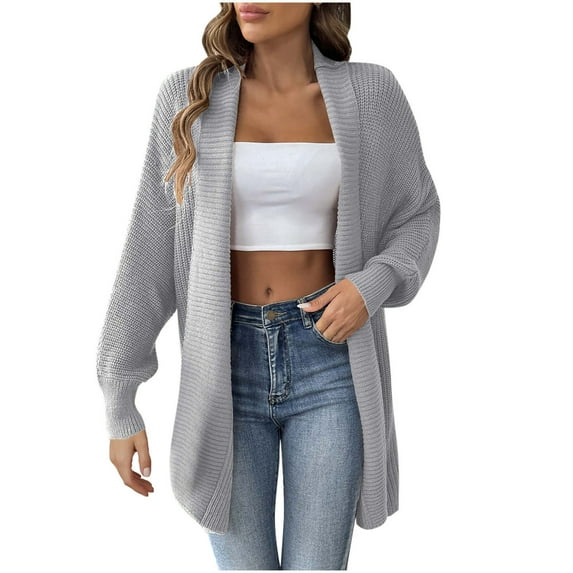 gakvbuo Long Cardigan Sweaters For Women Women'S Solid Color Fashionable Loose Sweater Cardigan Tops