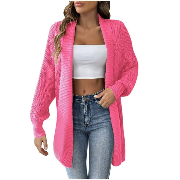 gakvbuo Long Cardigan Sweaters For Women Women'S Solid Color Fashionable Loose Sweater Cardigan Tops