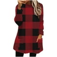 thumbnail image 1 of gakvbuo Long Tunic Tops For Leggings Dressy For Womens Dress Shirt Crew Neck Long Sleeve Thickened Fall Blouse Tops Winter Warm Pullover Sweatshirt with Pockets, 1 of 5