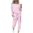 thumbnail image 1 of gakvbuo Sets For Women 2 Piece Outfits Tracksuits With Pockets Crewneck Long Sleeve Pullover Sweatshirts Elastic Waist Drawstring Sweatpants Loose Fall Pajamas Sweatsuits Jogger Sport Sets, 1 of 6