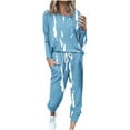 thumbnail image 1 of gakvbuo Sets For Women 2 Piece Outfits Tracksuits With Pockets Crewneck Long Sleeve Pullover Sweatshirts Elastic Waist Drawstring Sweatpants Loose Fall Pajamas Sweatsuits Jogger Sport Sets, 1 of 6