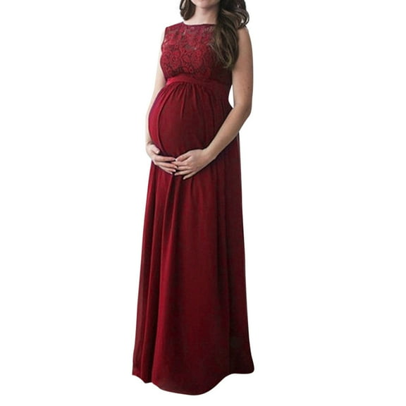 gakvbuo Maternity Dress For Women Plus Size Summer Baby Shower Pregnancy Dresses For Photoshoot Maternity Clothing Pregnant Women Lace Long Maxi Dress Gown Photography Props Clothes