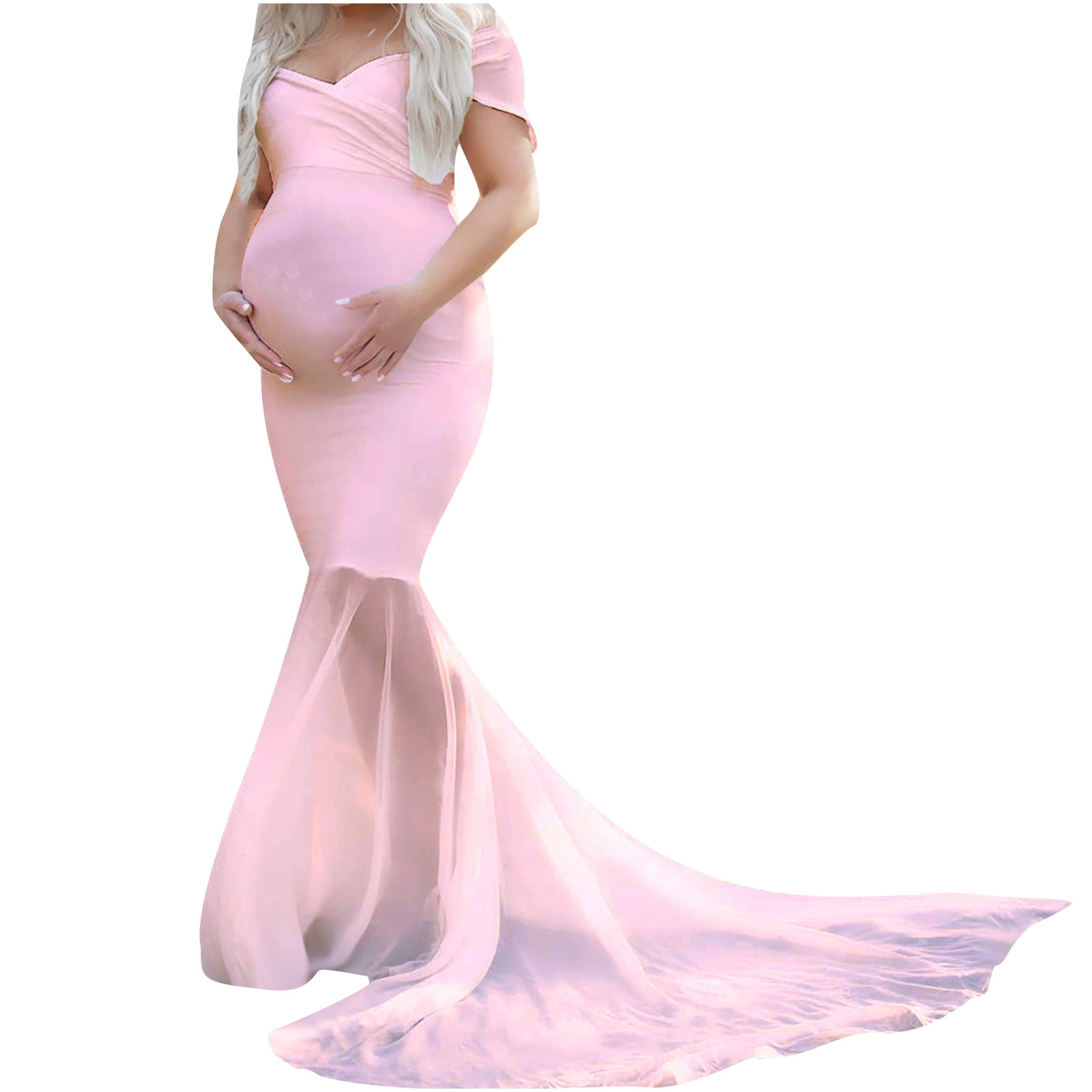 gakvbuo Maternity Dress For Women Plus Size Summer Baby Shower Pregnancy  Dresses For Photoshoot Maternity Clothing Women Pregnants Photography Props  Off Shoulder Sleeveless Solid Dress - Walmart.com