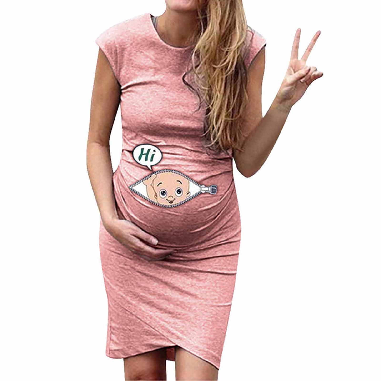 gakvbuo Maternity Dress For Women Plus Size Summer Baby Shower Pregnancy  Dresses For Photoshoot Maternity Clothing Women's Pregnant Dress Sleeveless  Cartoon Printed Round Neck Pregnant Dress - Walmart.com, image size:1600x1600