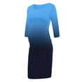 thumbnail image 1 of gakvbuo Maternity Dress for Photoshoot Womens Baby Shower Dress Long Sleeve Breast-Feeding Nursing Dress Ruched Bodycon Dresses Pregnancy Clothes Scoop Neck Summer Pregnancy Midi Dress, 1 of 5
