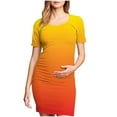 thumbnail image 1 of gakvbuo Maternity Dress For Photoshoot Womens Short Sleeve Breast-Feeding Maternity Nursing Dress Bodycon Pregnancy Scoop Neck Ruched Midi Fitted Dresses For Women 2200, 1 of 7